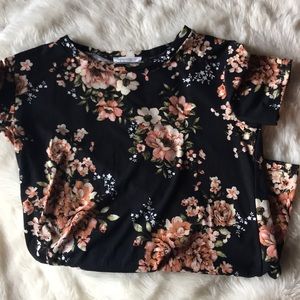 Black Floral Tee